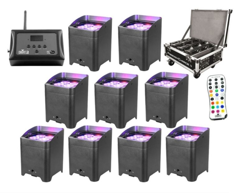 Chauvet-Freedom-Par-Quad-4-Package- Chauvet Freedom Par Battery Powered LED Package of 9